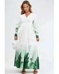 Msn-Collection - Tropical Floral Print Maxi Dress - Lyst
