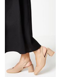 Wallis - Danisa Slingback Medium Block Heel Court Shoes - Lyst