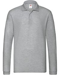 Fruit Of The Loom - Premium Heather Long-Sleeved Polo Shirt (Athletic) - Lyst