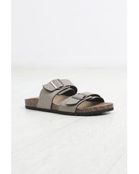 Brave Soul - 'Anthony' Snake Effect Buckle Strap Cork Sandals - Lyst
