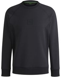 BOSS - Crew Neck Raglan Sleeve Ribbed Collar Sweatshirt - Lyst