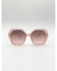 SVNX - Oversized Rounded Angular Sunglasses - Lyst