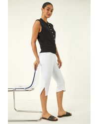 D.u.s.k - Split Hem Bengaline Capri Trouser - Lyst