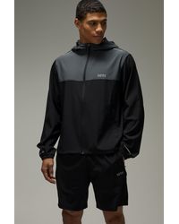 BoohooMAN - Regular Fit Woven Colour Block Short Hooded Zip Through Tracksuit - Lyst