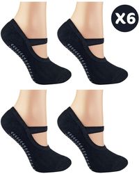 Sock Snob - 6 Pack Ladies Non Slip Yoga Socks With Straps - Lyst