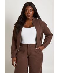 Boohoo - Plus Twill Bomber Jacket - Lyst