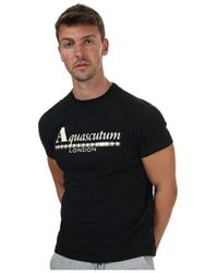 Aquascutum - T-shirt Voor , Zwart - Lyst