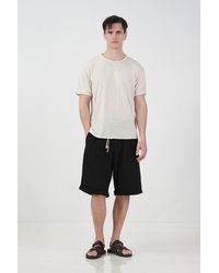 Giesto - Mid Waist Belted Cotton Shorts - Lyst