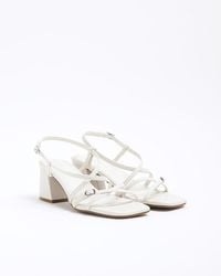 River Island - Sandals Wide Fit Strappy Block Heel - Lyst
