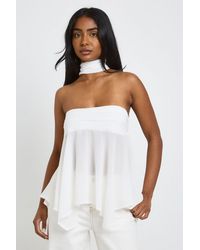 Boohoo - Chiffon Scarf Detail Bandeau Top - Lyst