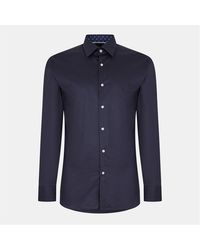 BOSS - Button Placket Point Collar Long Sleeve Oxford Shirt - Lyst