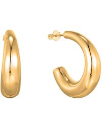SEOL + GOLD - 18Ct Plated Puffy Half Hoop Studs Sterling - Lyst