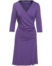 Conquista - Faux Wrap Wool Dress - Lyst