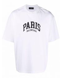 Balenciaga - Paris Katoenen T-shirt - Lyst