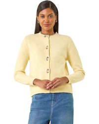 Roman - Contrast Stitch Knit Cardigan - Lyst