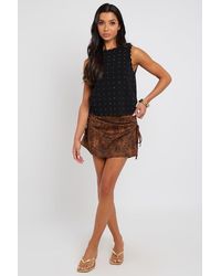 Urban Bliss - Animal Faux Suede Mini Skirt - Lyst