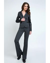 Conquista - Mid Rise Straight Striped Trousers - Lyst