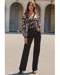 Sosandar - Contour Waist Wide Leg Jeans - Lyst