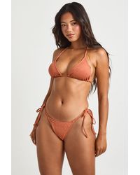 Boohoo - Textured Pattern Triangle Bikini Set - Lyst