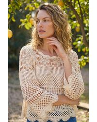 Roman - Crochet Knit Flared Sleeve Top - Lyst