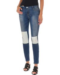 Met - Long Denim Trousers Worn Effect With Narrow Cut Hems 10Db50350 - Lyst