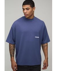 BoohooMAN - Oversized Extended Neck Super Premium Heavyweight Limited T-Shirt - Lyst