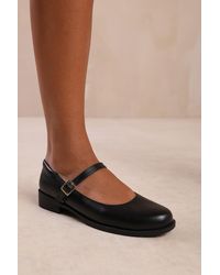 Where's That From - 'Hawthorn' Low Heel Loafer With Strap And Buckle Detail - Lyst