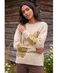 Roman - Floral Sequin Knit Jumper - Lyst