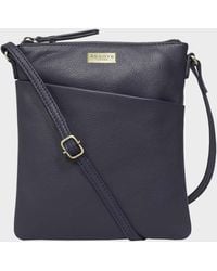 Assots London - 'linby' Blue Navy Pebble Grain Leather Crossbody Bag - Lyst