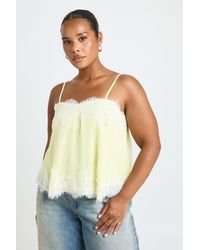 Boohoo - Plus Lace Trim Detail Cami Top - Lyst