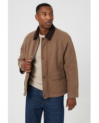 Brave Soul - Faux Wool Jacket With Cord Collar - Lyst