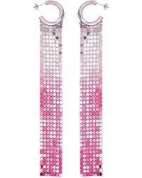 Rabanne - Mesh Long Hoop Earring Metal - Lyst