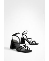 Boohoo - Mid Block Heel Strappy Sandals - Lyst