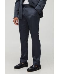 BoohooMAN - Slim Fit Satin Pants - Lyst