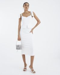 River Island - Midi Dress Sleeveless Bow Detail Corset - Lyst
