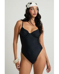 Boohoo - Underwire Balcony Swimsuit - Lyst