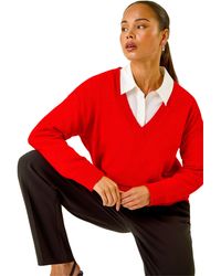 Roman - Petite V-Neck Knit Jumper - Lyst