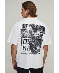 BoohooMAN - Oversized Dragon Print T-Shirt Cotton - Lyst