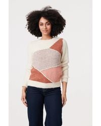 Izabel London - Asymmetric Colour Block Knitted Jumper - Lyst