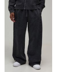 BoohooMAN - Wide Leg Graphic Washed Jogger - Lyst