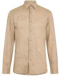 BOSS - Linen Point Collar Long-Sleeved Formal Shirt (Light) - Lyst
