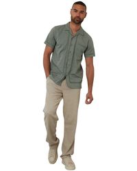 Threadbare - Crochet Trim Short-Sleeved Shirt (Sage) - Lyst