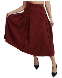 Dolce & Gabbana - Wunderschoner Plissierter Maxirock Aus Wolle Mit Hoher Taille - Lyst
