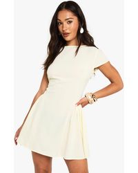 Boohoo - Petite Textured Volume Skirt Mini Dress - Lyst