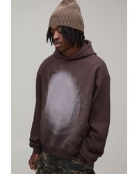 BoohooMAN - Oversized Boxy Spray Wash Star Applique Hoodie - Lyst