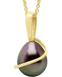 Ateliers Saint Germain - Beaded Pendant With Retour 375 And Real Cultured Tahiti Pearl Pear 8-9 Mm - Lyst