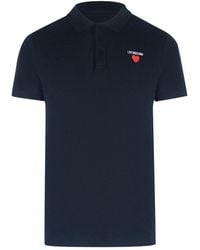 Moschino - Love Heart Logo Polo Shirt Cotton - Lyst