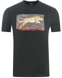 Roberto Cavalli - Boxed Leopard Logo T-Shirt Cotton - Lyst