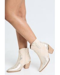 Boohoo - Contrast Detail Ankle Western Cowboy Boots - Lyst
