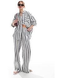 4th & Reckless - Linen Blend Wide Leg Beach Trouser Co-Ord - Lyst